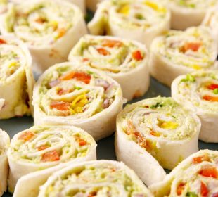 A close up of a tray of food